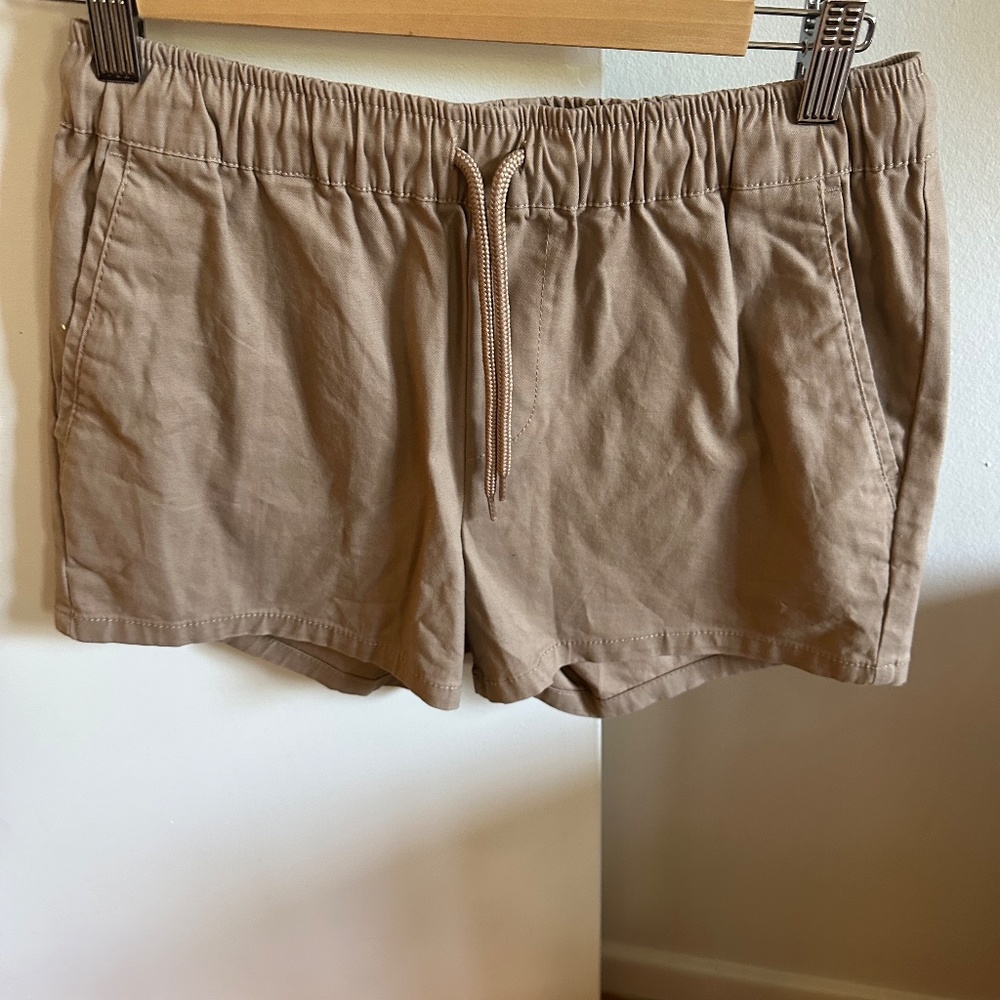 ASOS slim chino shorter shorts with elastic waist - XS - Light Khaki
